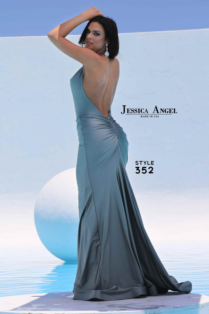Jersey Fitted Cowl Gown by Jessica Angel 352