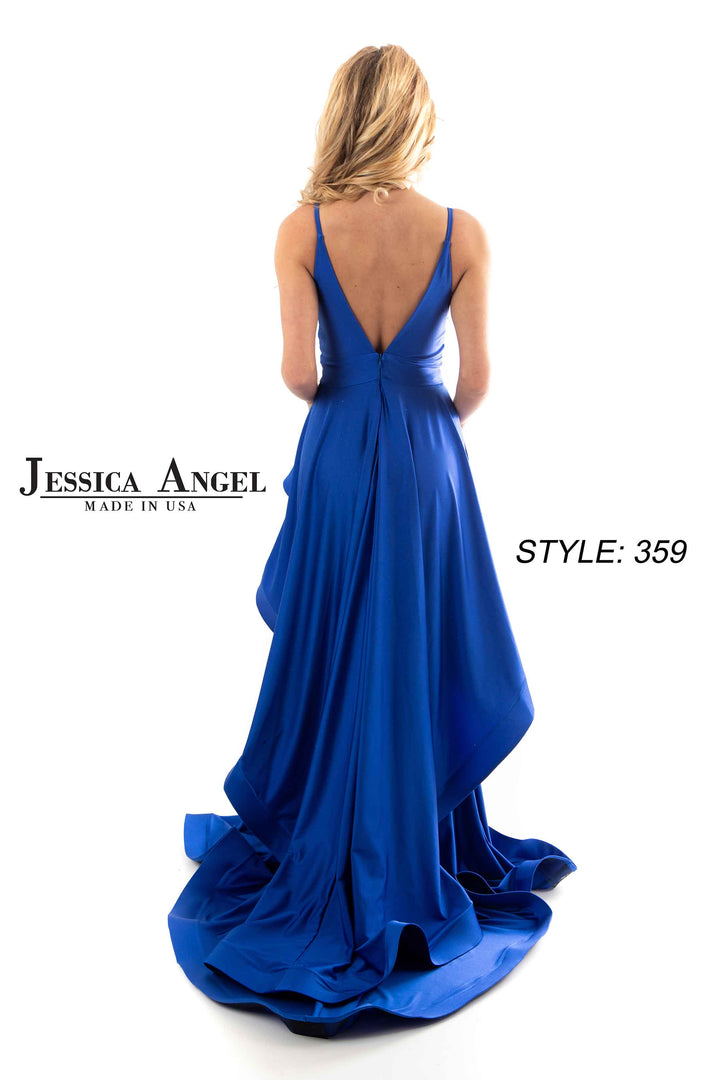 Jersey Fitted V-Neck Gown by Jessica Angel 359