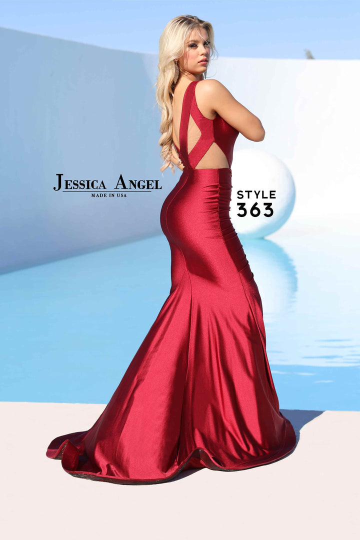 Jersey Fitted Cutout Gown by Jessica Angel 363