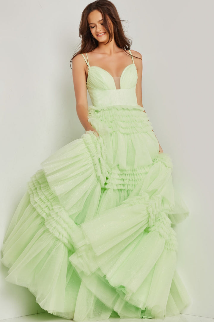 Sleeveless A-line Tiered Gown by Jovani 38477