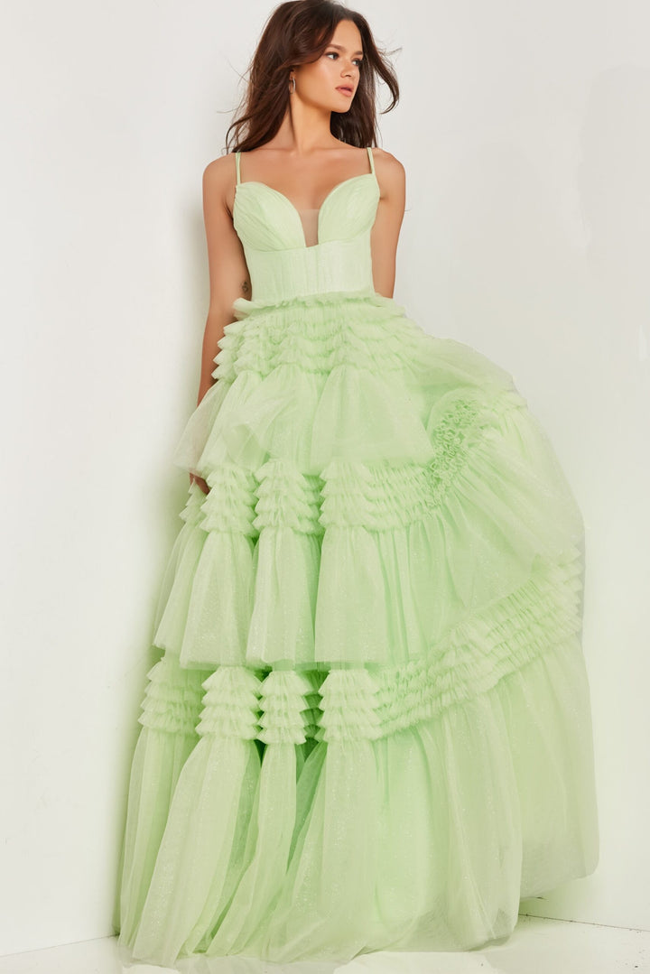 Sleeveless A-line Tiered Gown by Jovani 38477