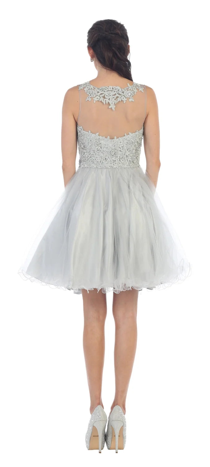 Short Sleeveless Ruffled Dress by May Queen MQ1429
