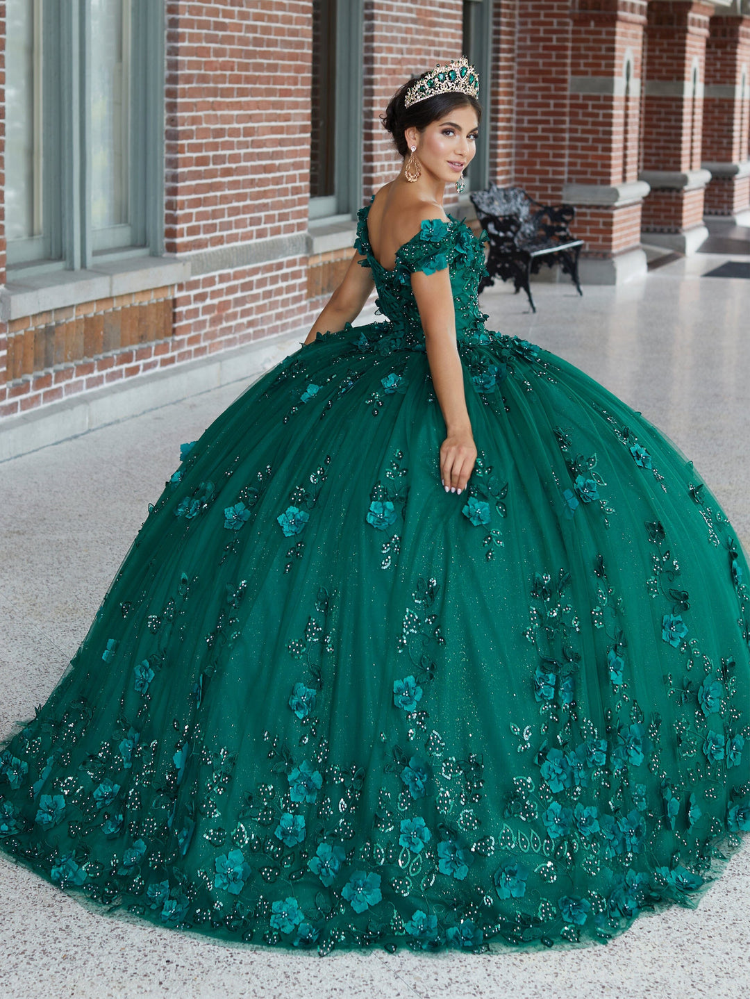 3D Butterfly Cape Quinceanera Dress by House of Wu 26046