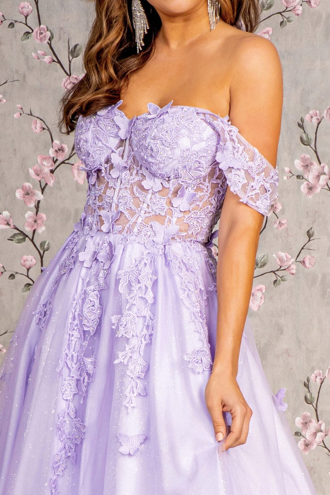 3D Butterfly Off Shoulder Corset Gown by GLS Gloria GL3296 ABC Fashion 3D Butterfly Off Shoulder Corset Gown by GLS Gloria GL3296 ABC Fashion