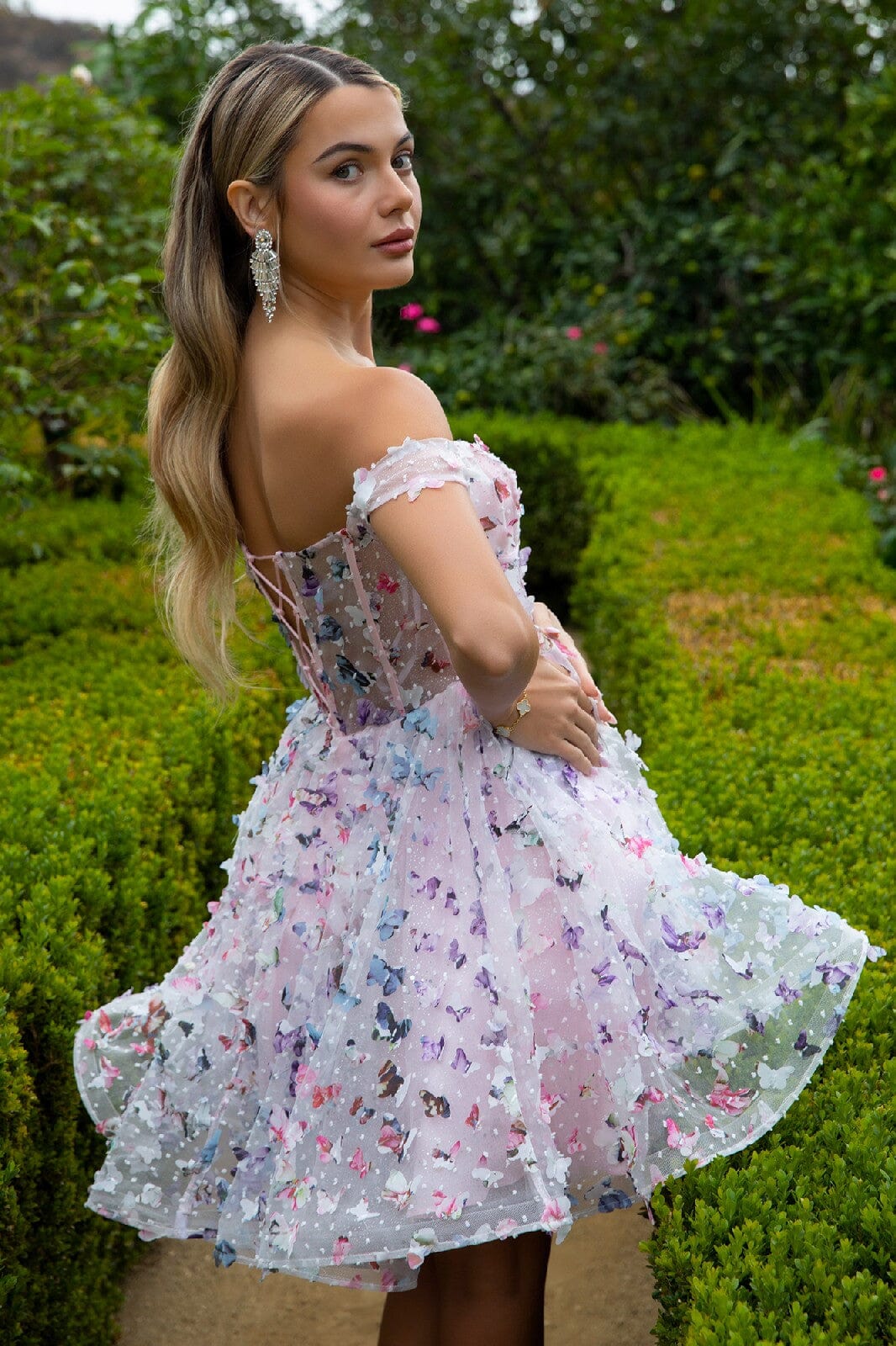 Elizabeth K GS3512 3D Butterfly Dress Formal Dress Shops Pink / XS Elizabeth K GS3512 3D Butterfly Dress Formal Dress Shops Pink / XS