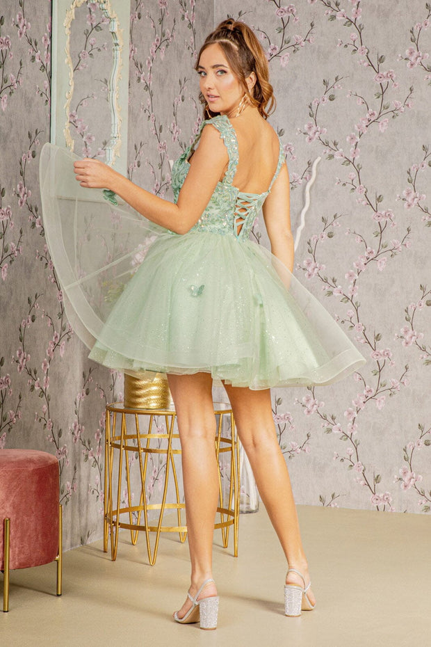 3D Butterfly Short Sleeveless Dress by Elizabeth K GS3186