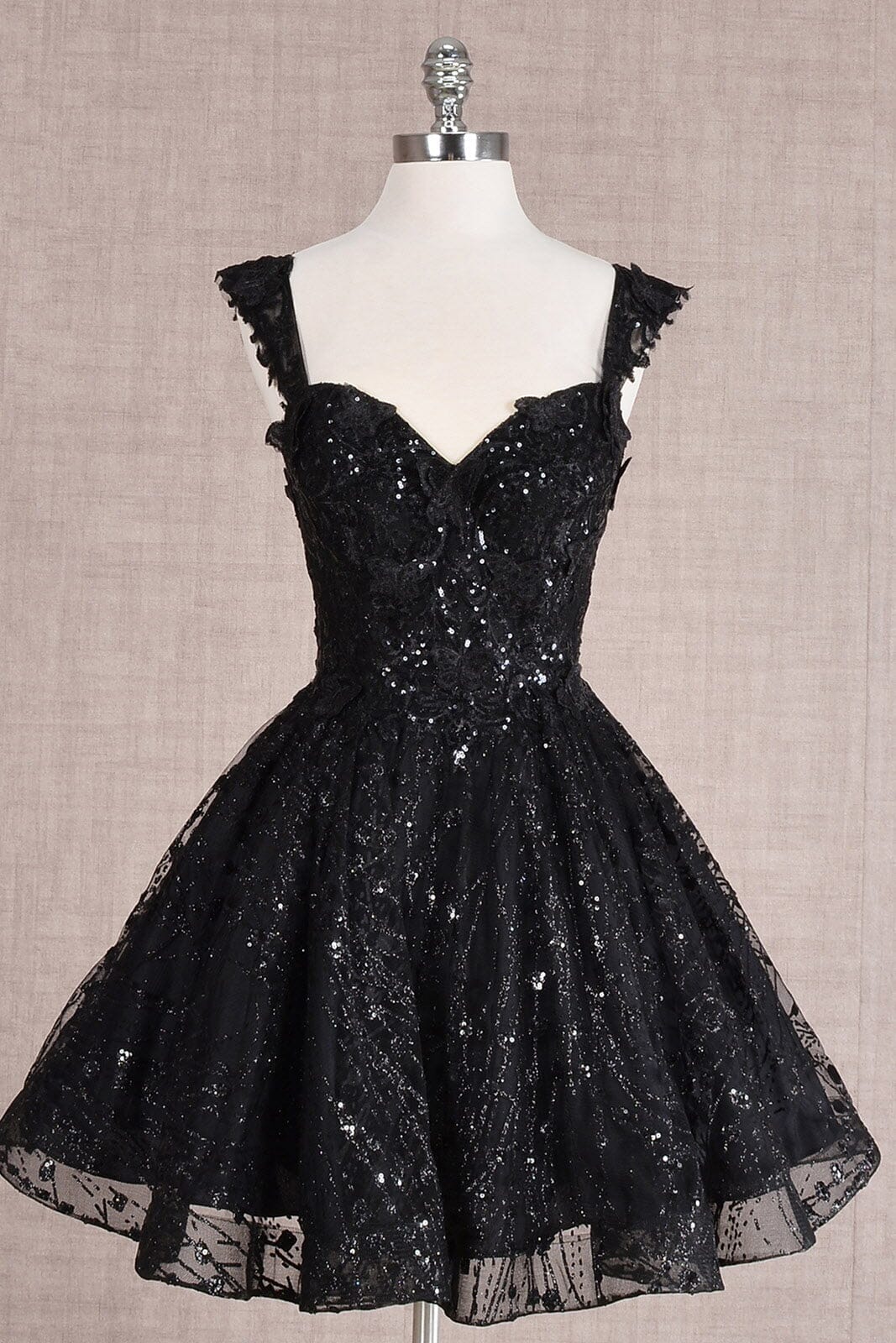 black dress with white butterflies Black & White Butterfly Embroidered Dress with Contrast Sleeves Jolly Vintage
