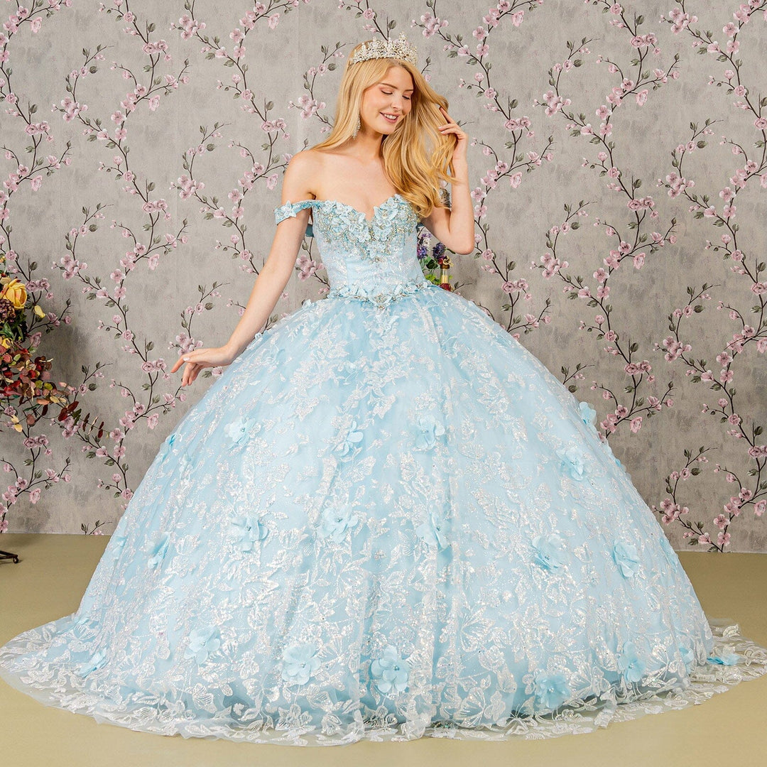 3D Butterfly Sleeveless Ball Gown by Elizabeth K GL3183