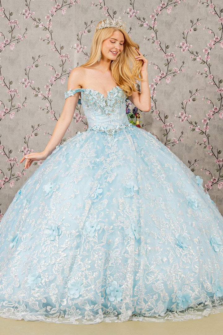 3D Butterfly Sleeveless Ball Gown by Elizabeth K GL3183