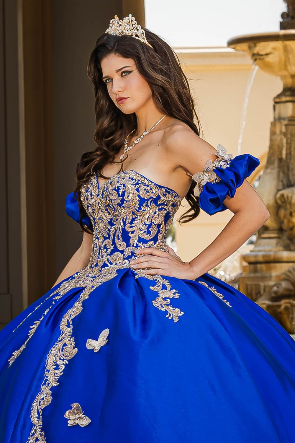 3D Butterfly Sweetheart Ball Gown by Petite Adele PQ1019