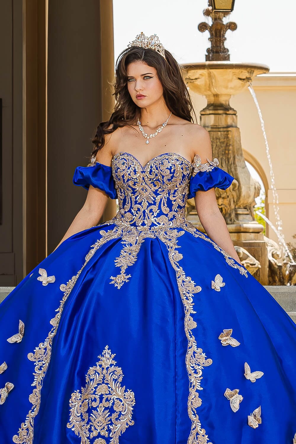 3D Butterfly Sweetheart Ball Gown by Petite Adele PQ1019