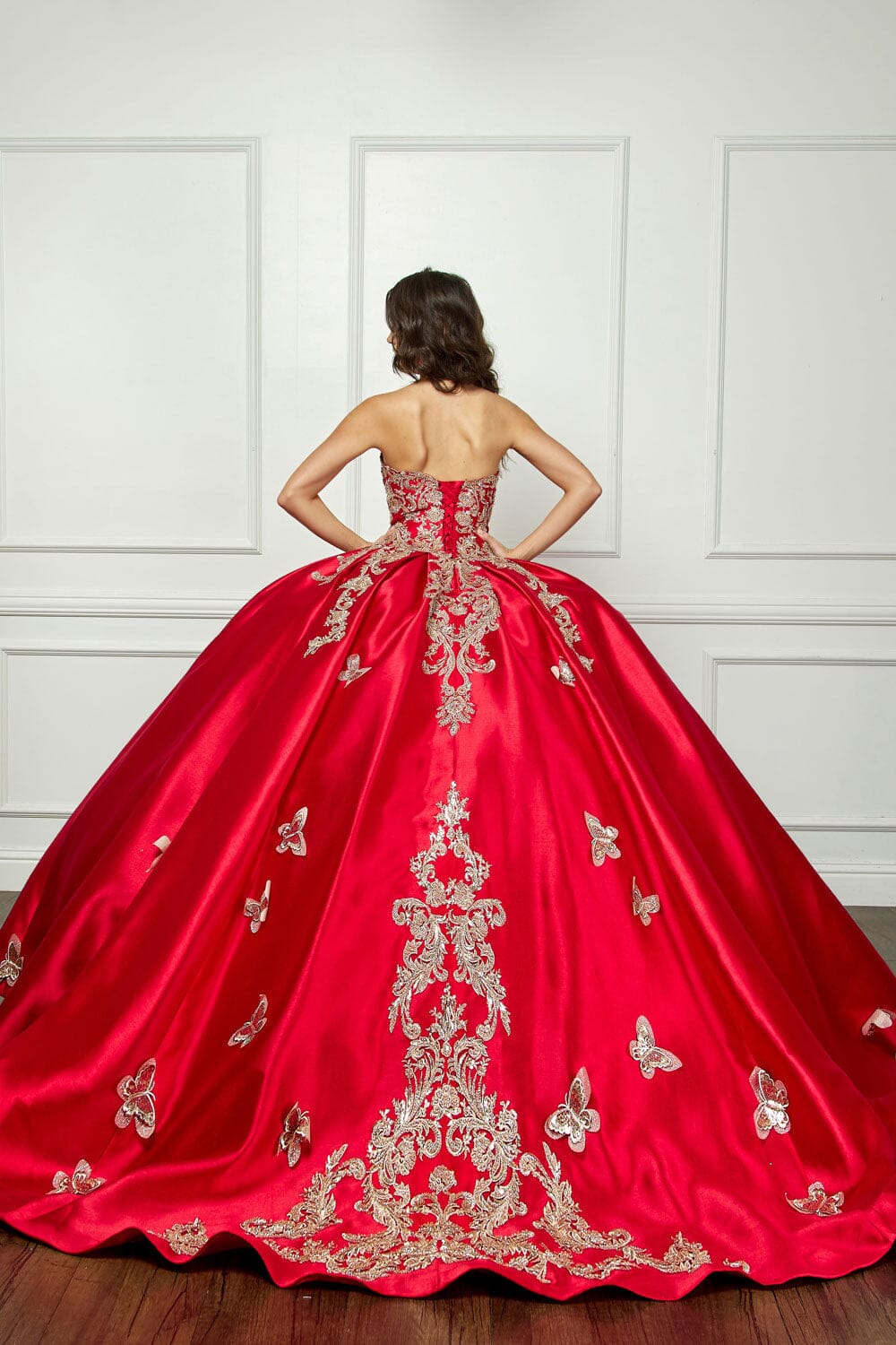 3D Butterfly Sweetheart Ball Gown by Petite Adele PQ1019