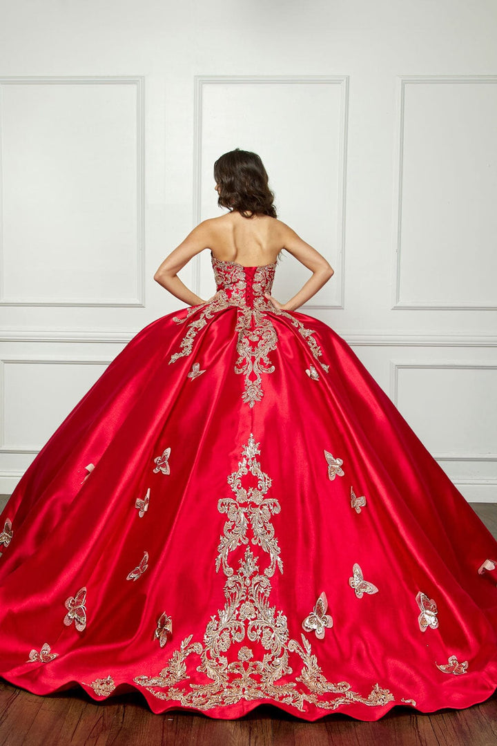 3D Butterfly Sweetheart Ball Gown by Petite Adele PQ1019