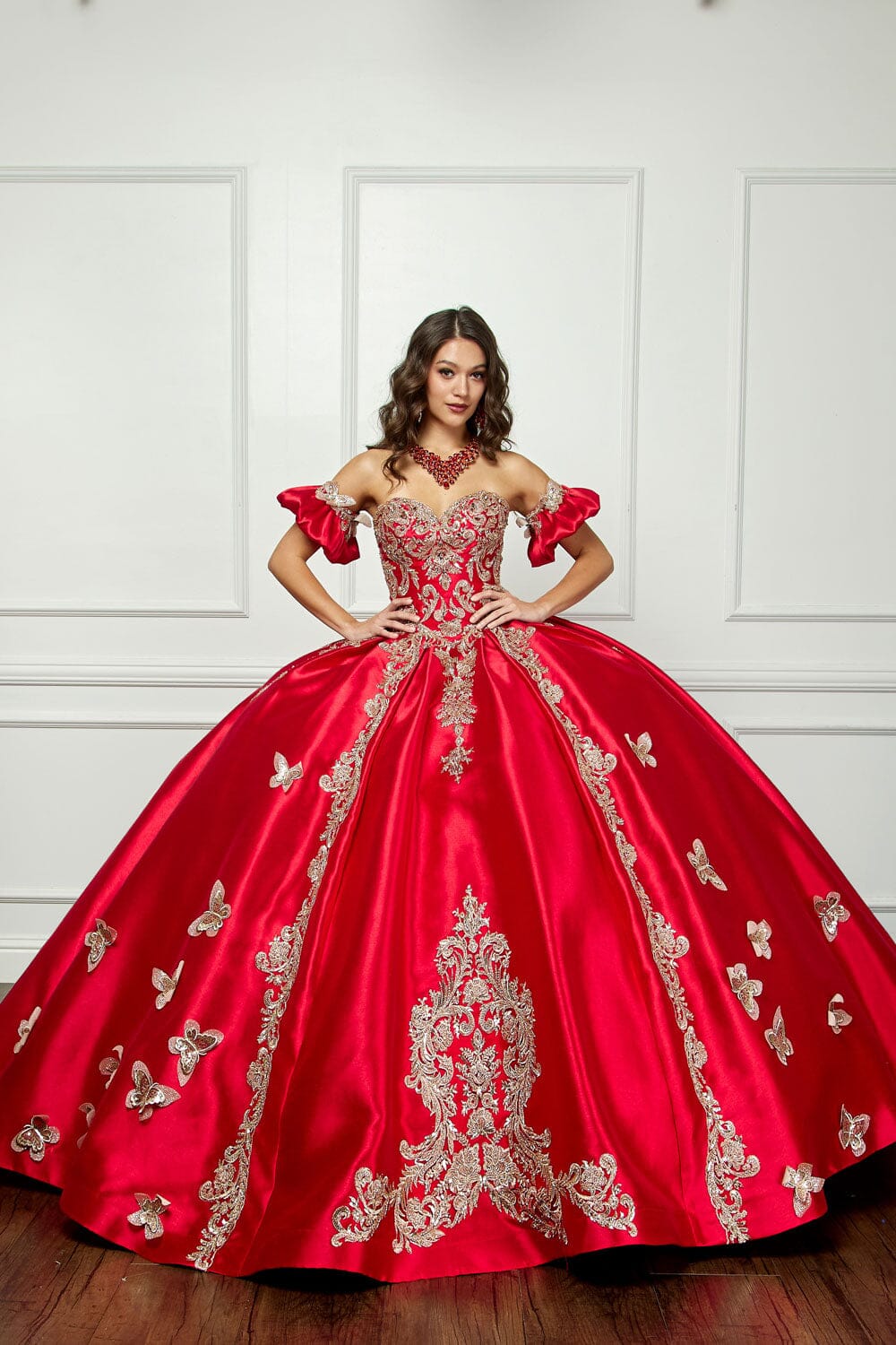 3D Butterfly Sweetheart Ball Gown by Petite Adele PQ1019