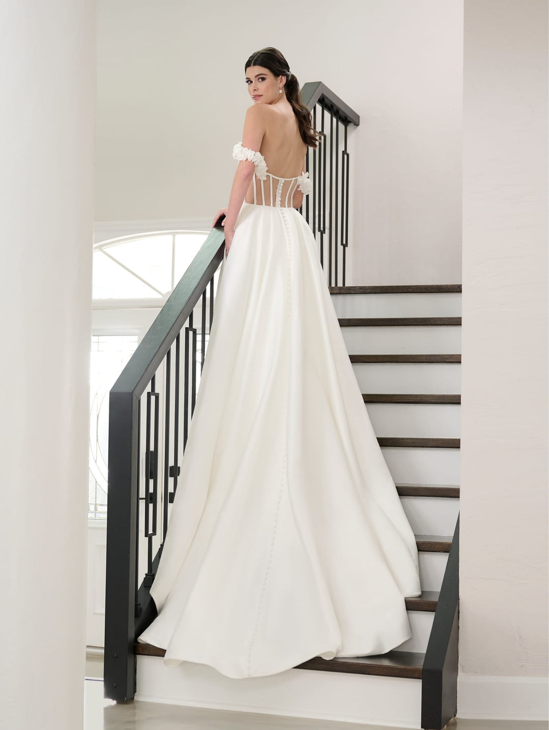 3D Floral A-line Bridal Slit Gown by Adrianna Papell 31291