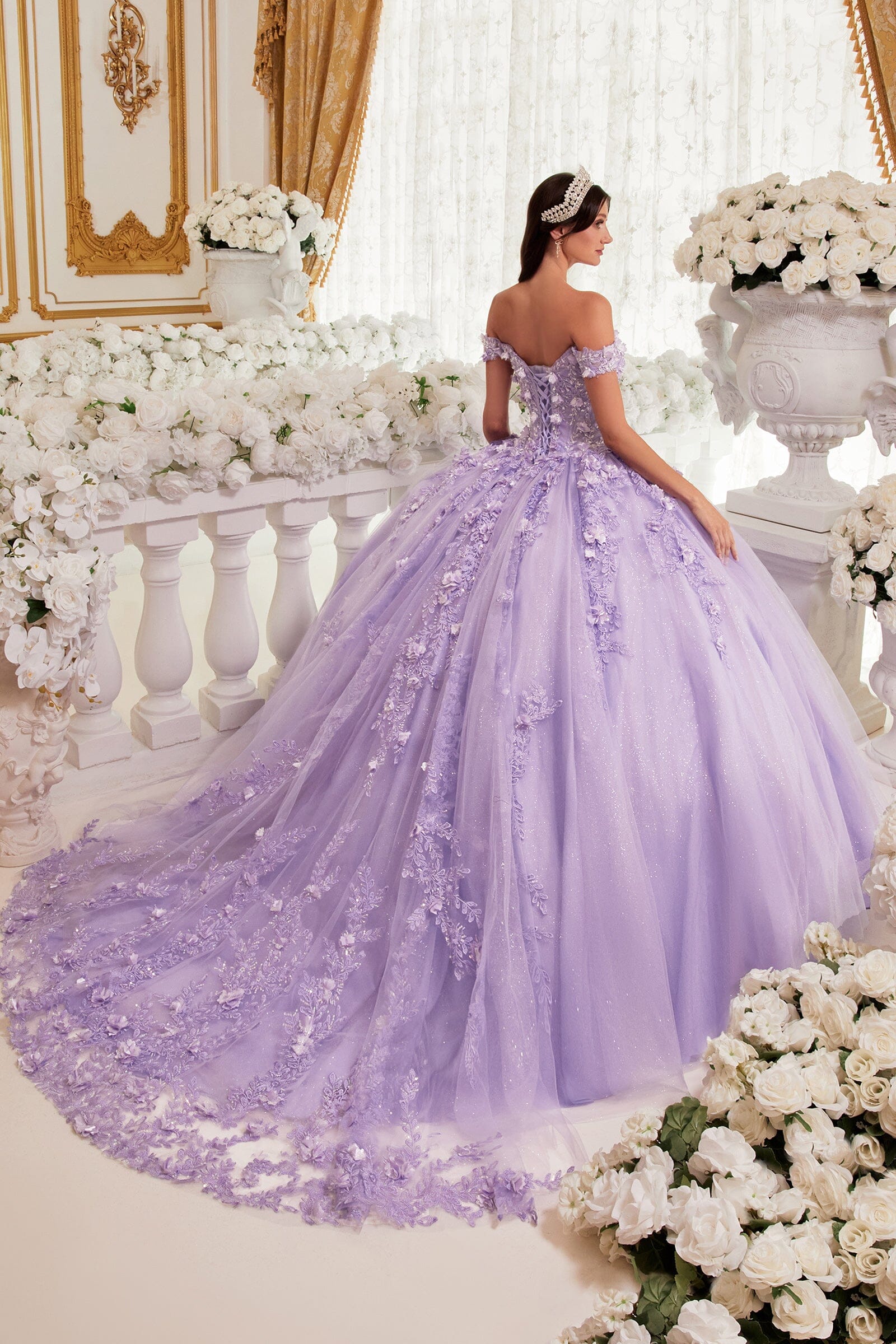 Off The Shoulder Sweetheart Neckline Quinceanera Ball Gown By Ladivine 15717 main image 0