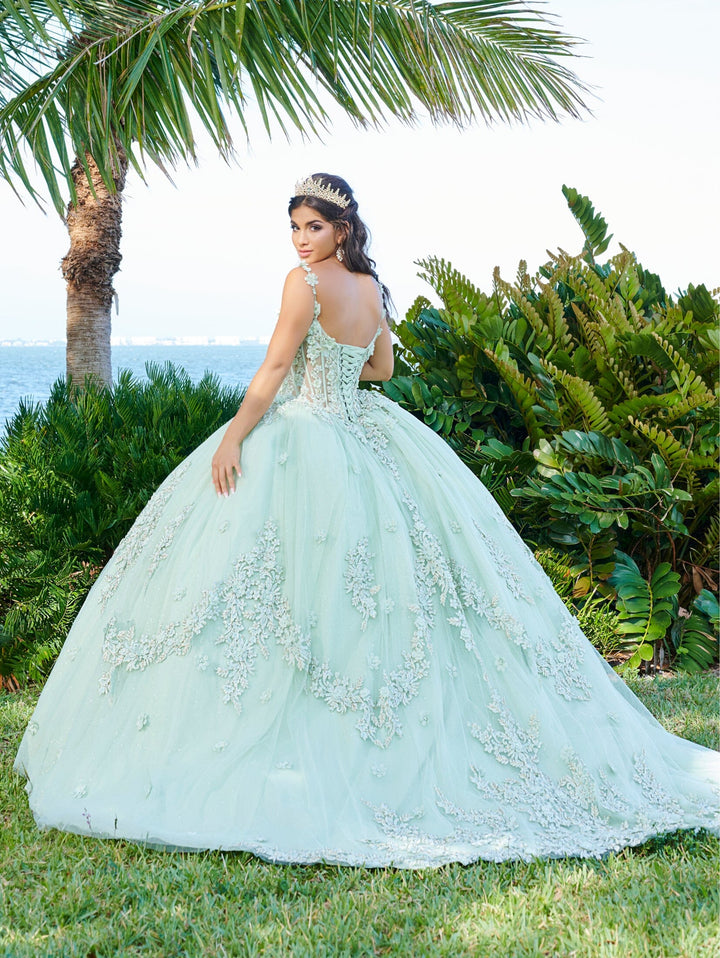 3D Floral Cape Quinceanera Dress by Fiesta Gowns 56498