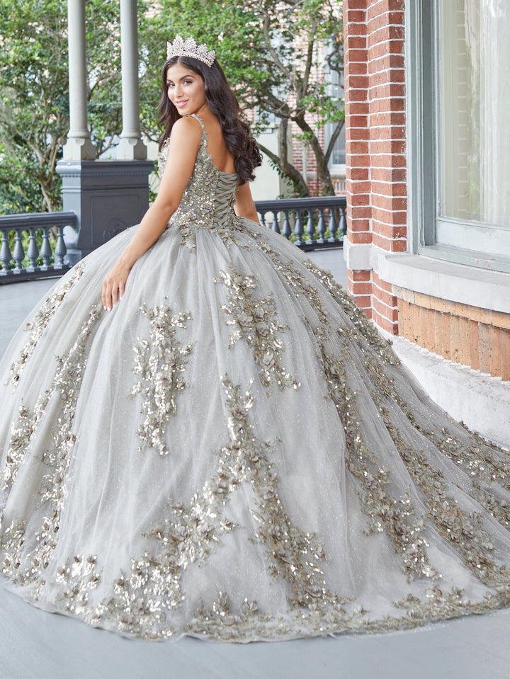 3D Floral Cape Quinceanera Dress by House of Wu 26052