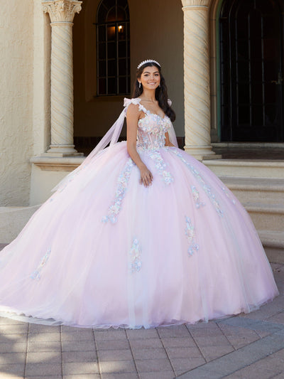 3D Floral Corset Quinceanera Dress by House of Wu 26067