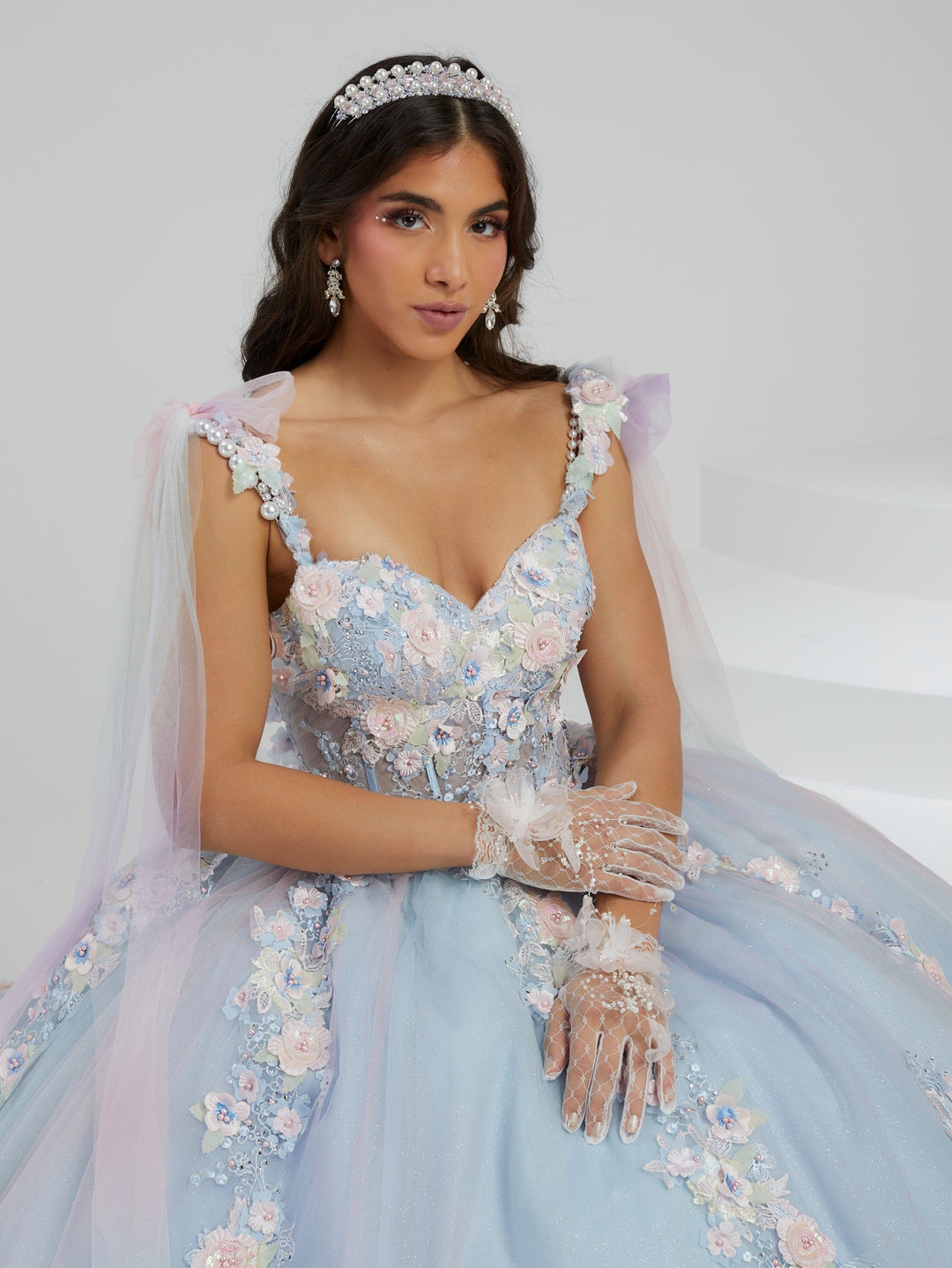 3D Floral Corset Quinceanera Dress by House of Wu 26067
