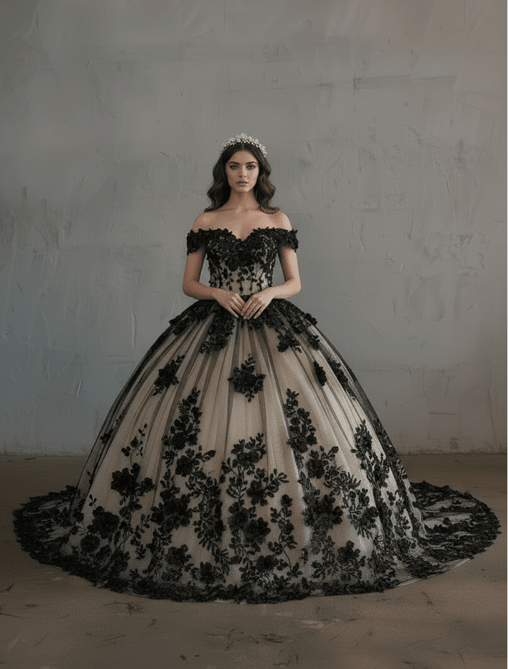 3D Floral Off Shoulder Ball Gown by Calla SCL-30005