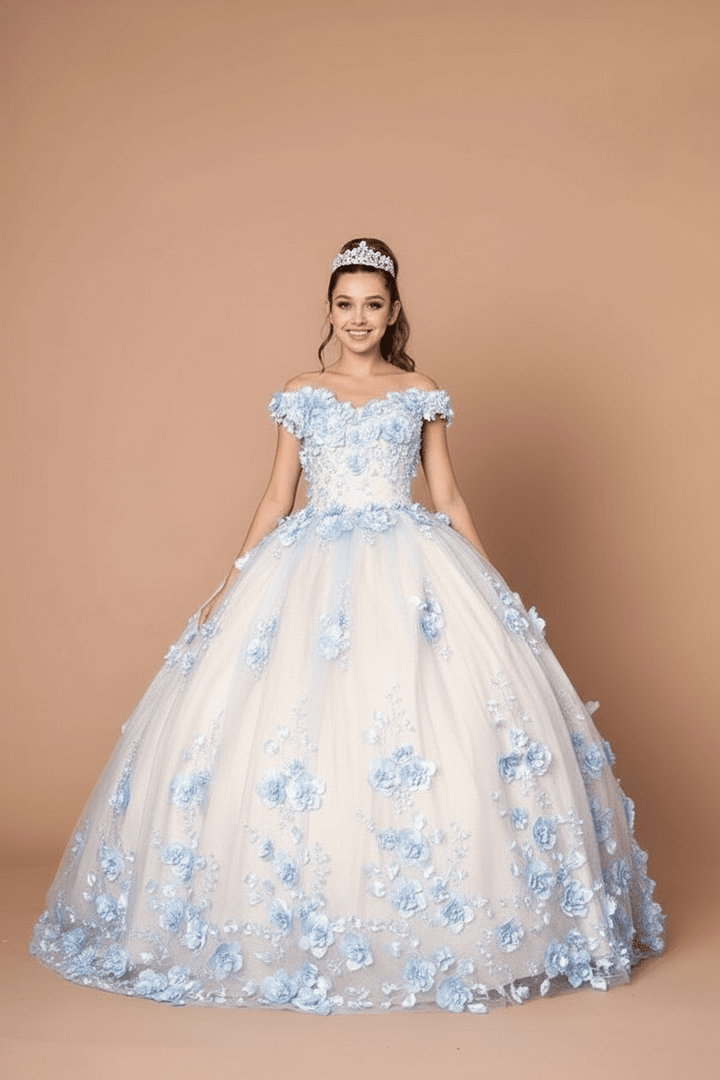 3D Floral Off Shoulder Ball Gown by Calla SCL-30005