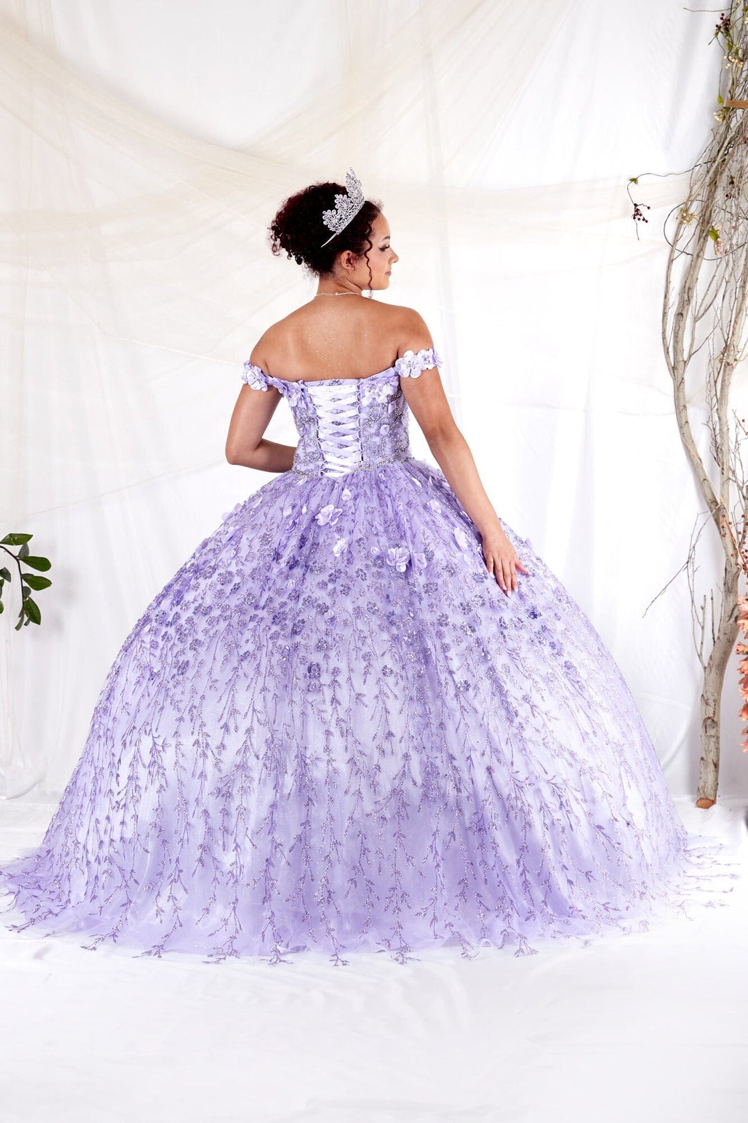 3D Floral Off Shoulder Ball Gown by Calla WB-21550