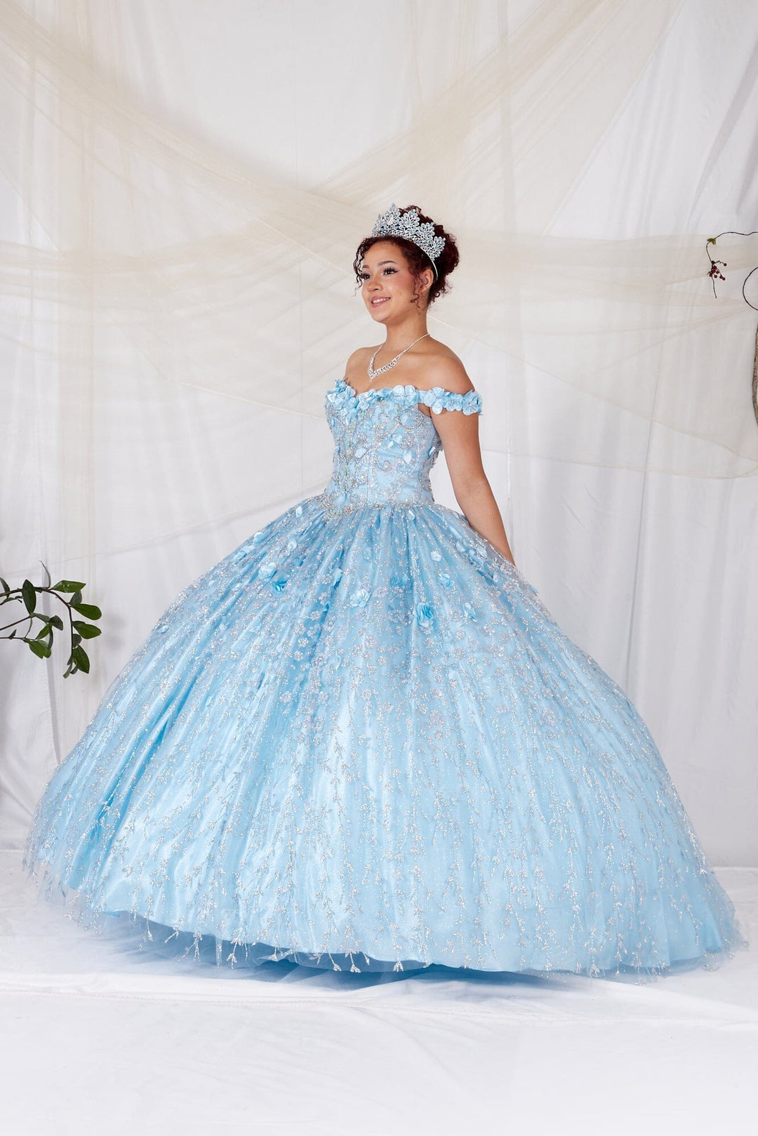 3D Floral Off Shoulder Ball Gown by Calla WB-21550