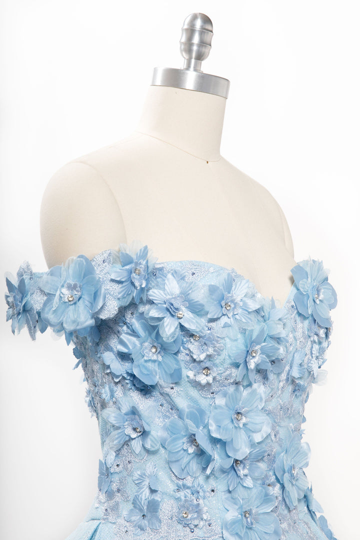 3D Floral Off Shoulder Ball Gown by Coya L2501