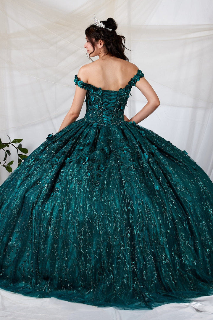 3D Floral Off Shoulder Cape Ball Gown by Calla SCL-30001