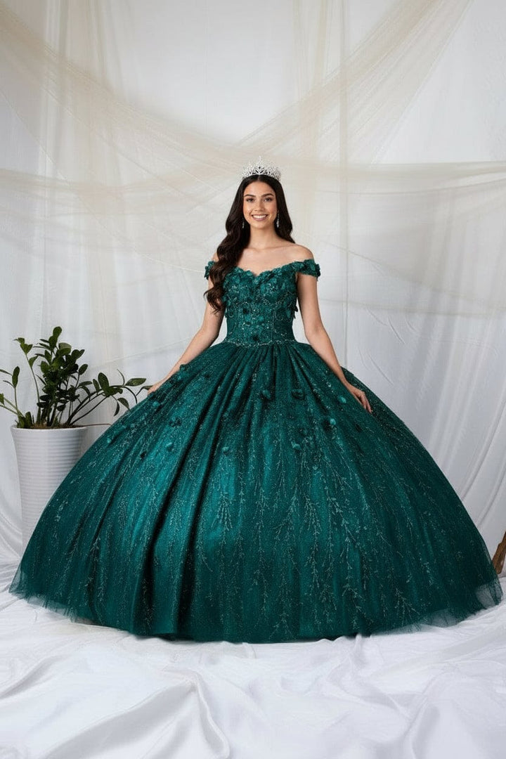 3D Floral Off Shoulder Cape Ball Gown by Calla SCL-30001