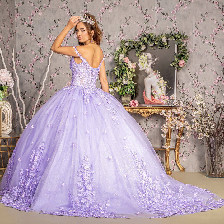3D Floral Off Shoulder Corset Ball Gown by GLS Gloria GL3302