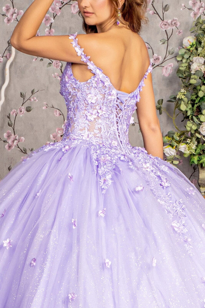 3D Floral Off Shoulder Corset Ball Gown by GLS Gloria GL3302