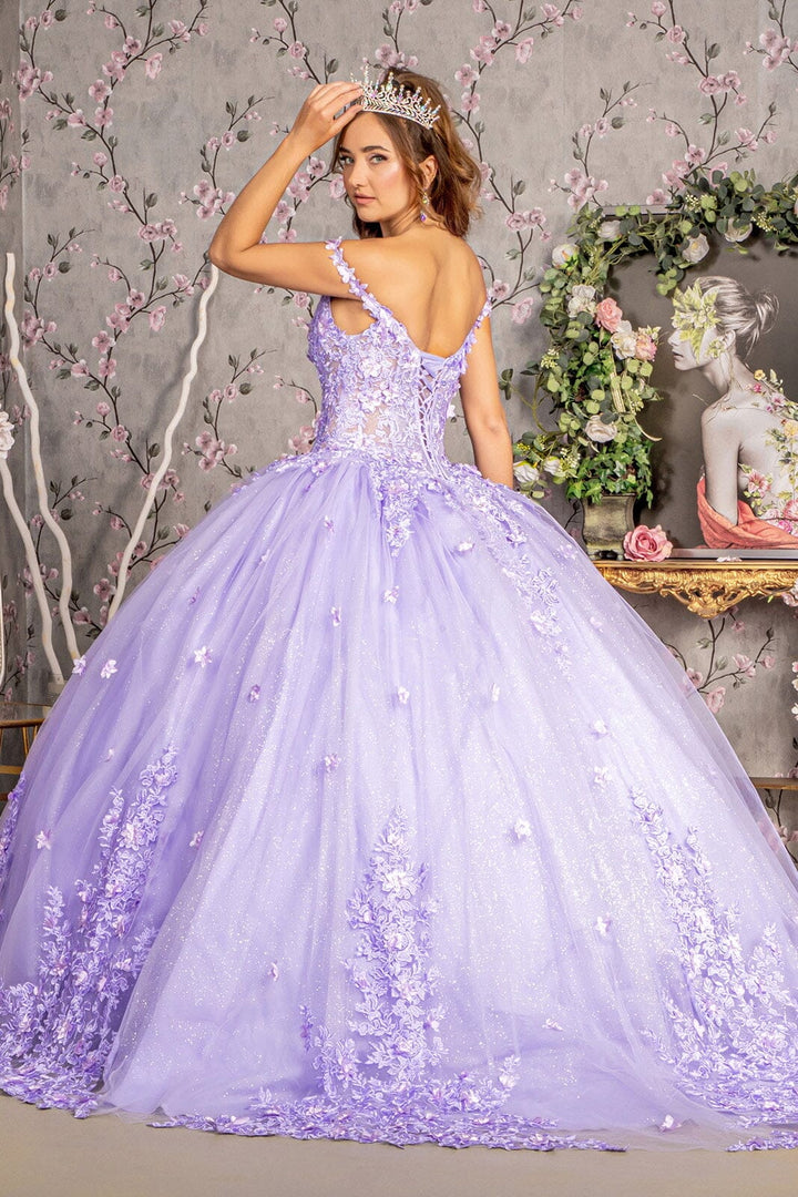 3D Floral Off Shoulder Corset Ball Gown by GLS Gloria GL3302