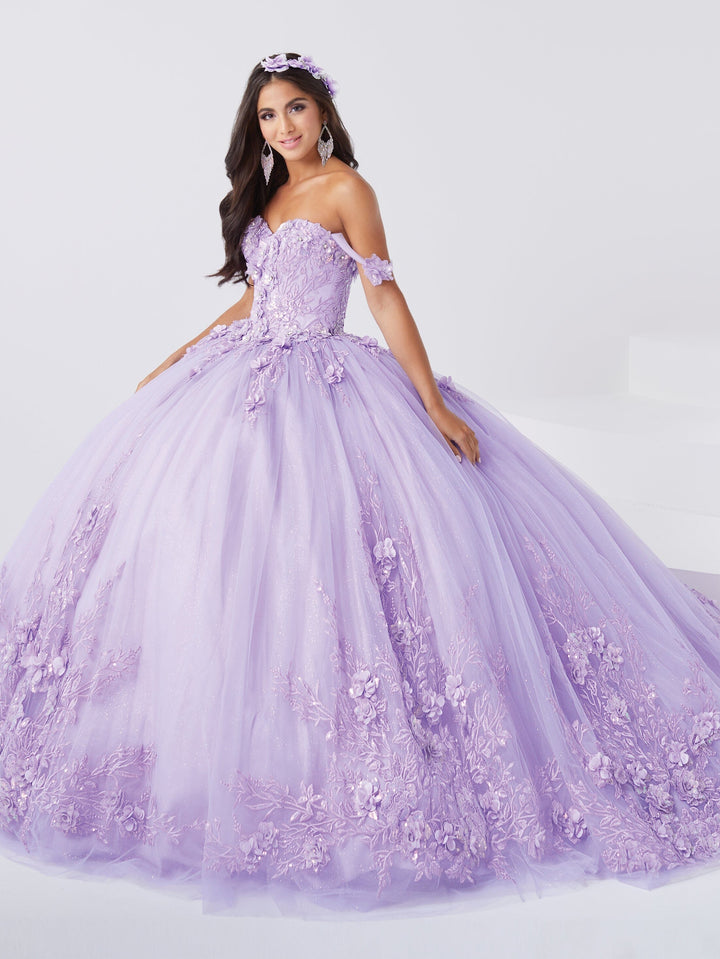 3D Floral Off Shoulder Quinceanera Dress by Fiesta Gowns 56467