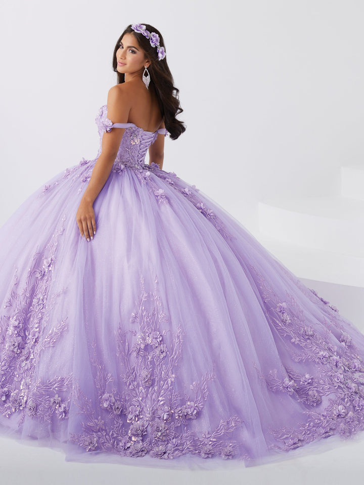 3D Floral Off Shoulder Quinceanera Dress by Fiesta Gowns 56467