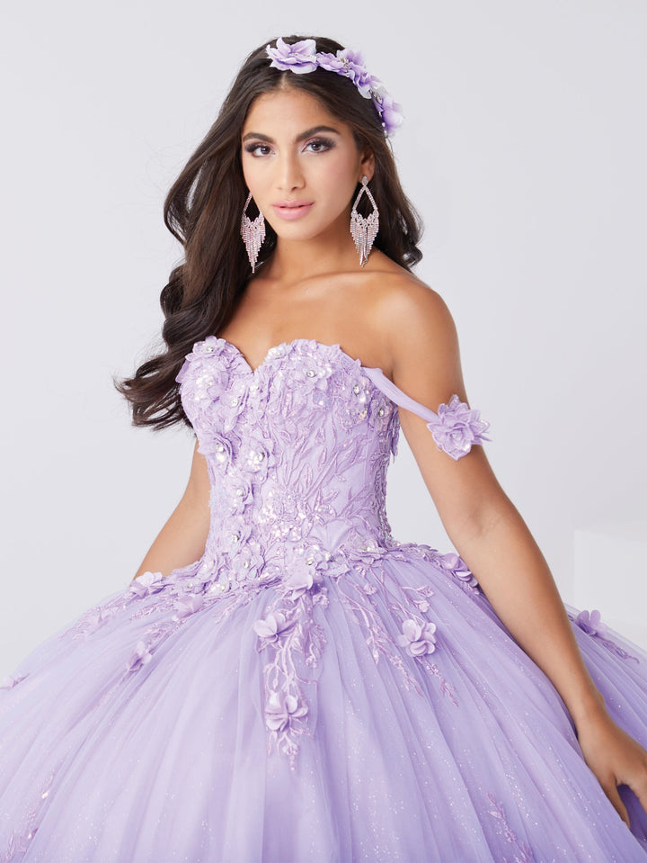 3D Floral Off Shoulder Quinceanera Dress by Fiesta Gowns 56467