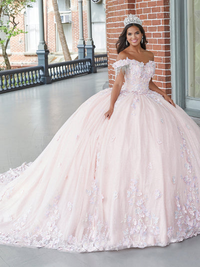 3D Floral Off Shoulder Quinceanera Dress by House of Wu 26051