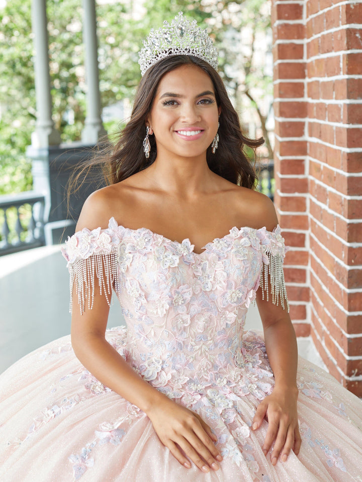 3D Floral Off Shoulder Quinceanera Dress by House of Wu 26051