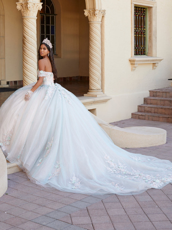 3D Floral Off Shoulder Quinceanera Dress by House of Wu 26055