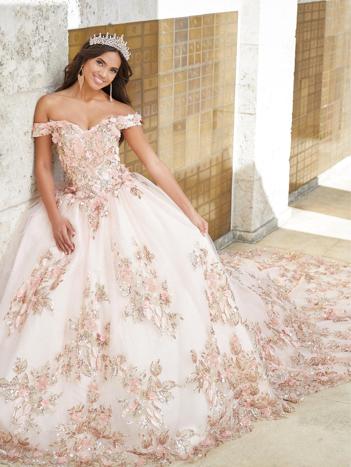 3D Floral Quinceanera Dress by House of Wu 26027