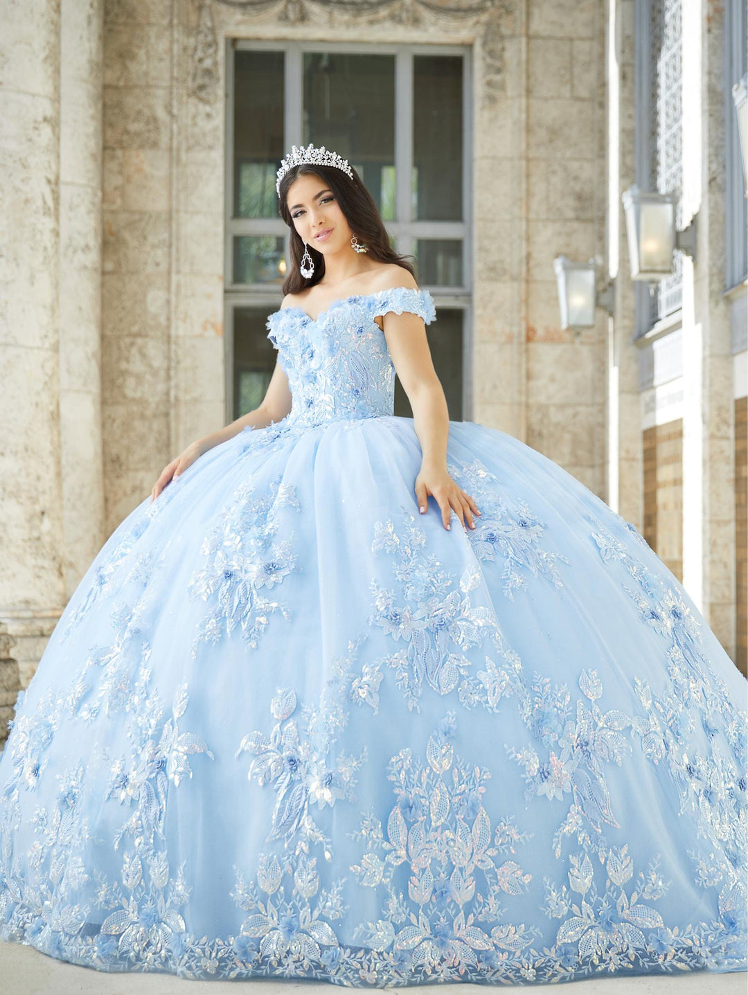 3D Floral Quinceanera Dress by House of Wu 26027