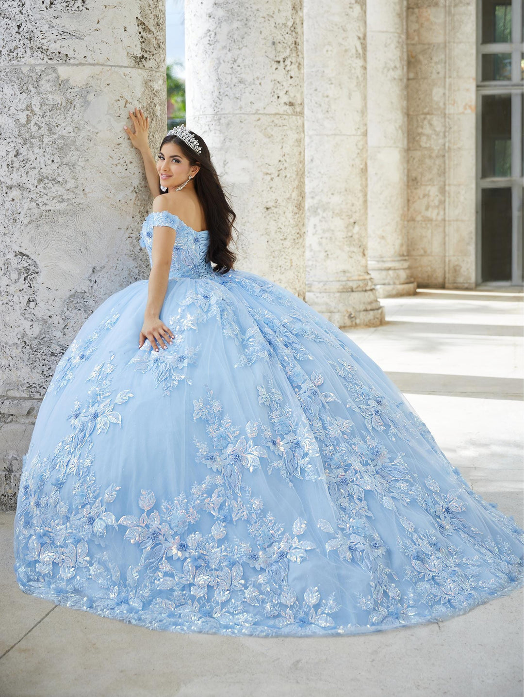 3D Floral Quinceanera Dress by House of Wu 26027