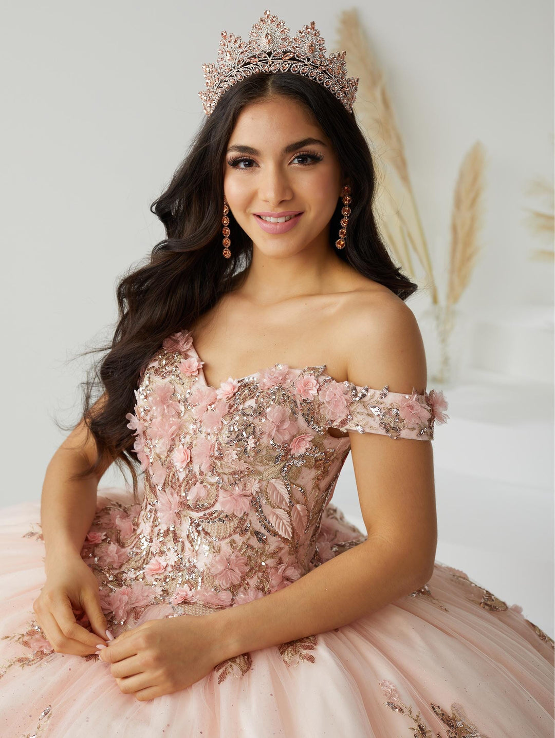 3D Floral Quinceanera Dress by House of Wu 26027
