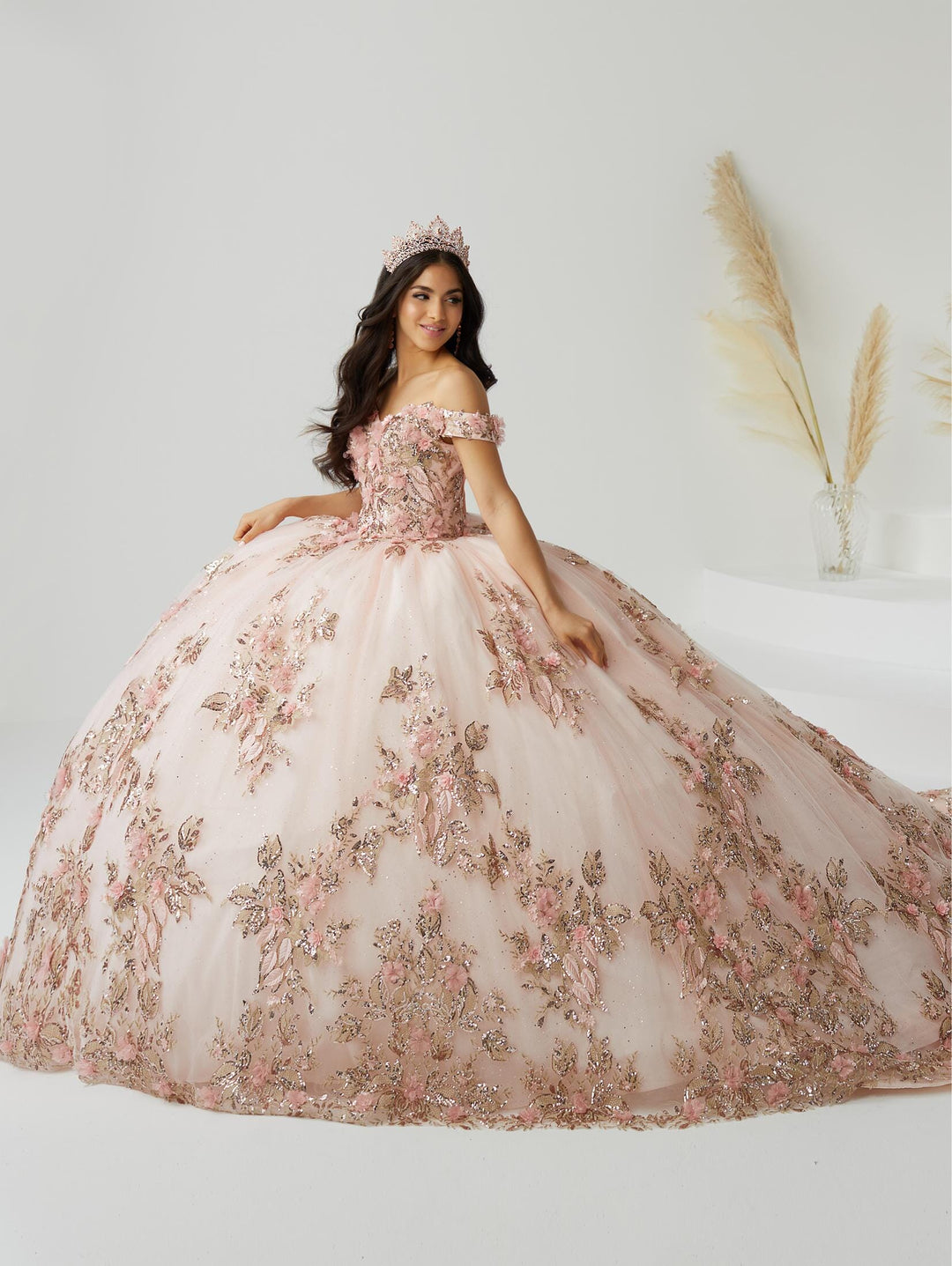 3D Floral Quinceanera Dress by House of Wu 26027