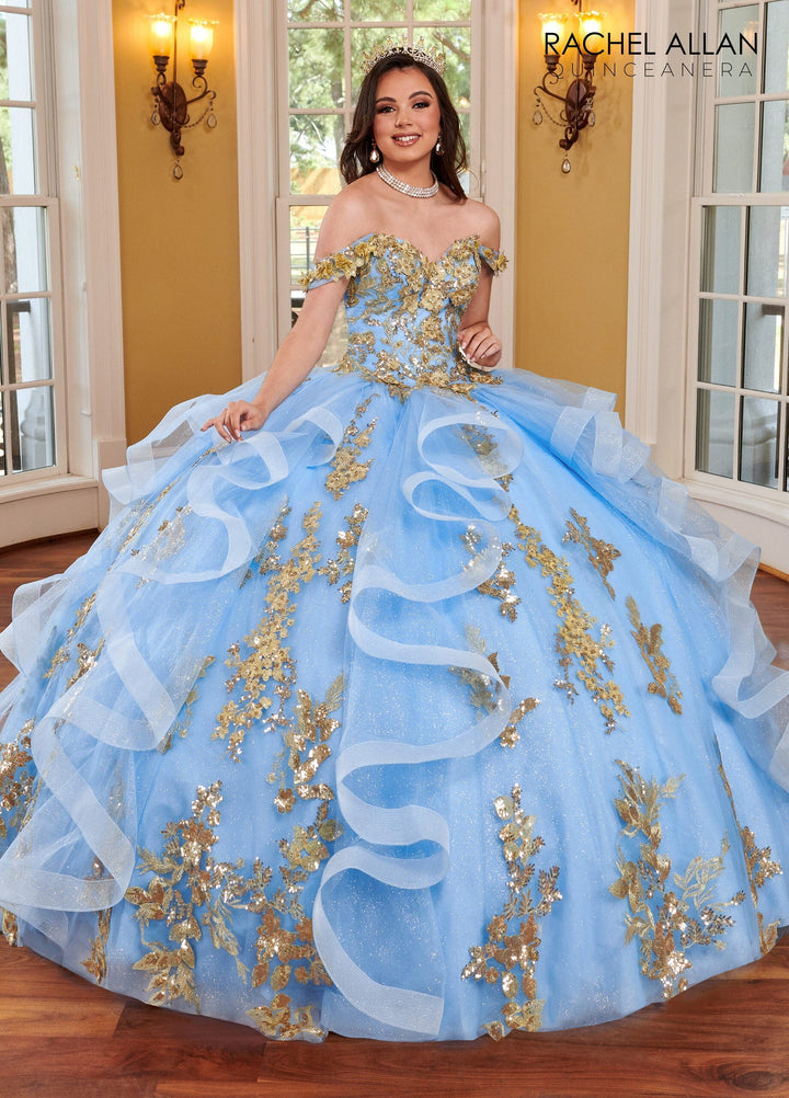 3D Floral Ruffled Quinceanera Dress by Rachel Allan RQ2165