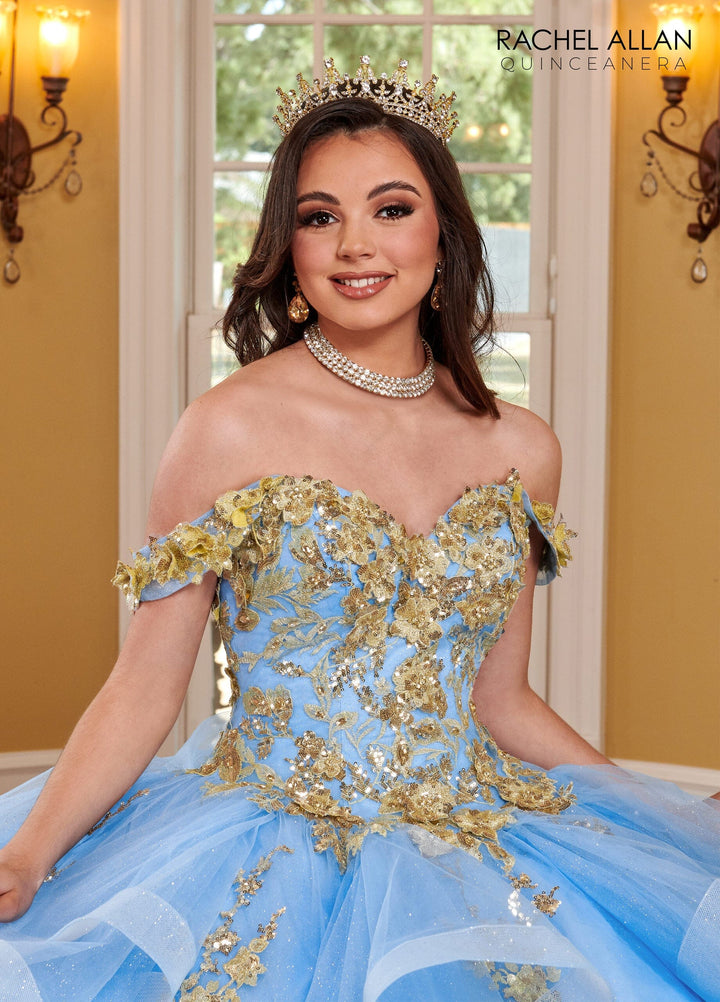 3D Floral Ruffled Quinceanera Dress by Rachel Allan RQ2165