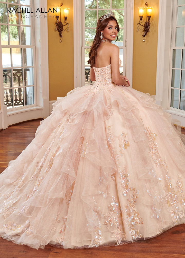 3D Floral Ruffled Quinceanera Dress by Rachel Allan RQ2165