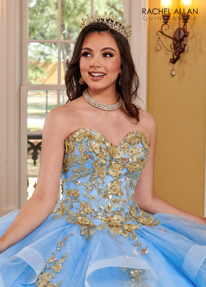 3D Floral Ruffled Quinceanera Dress by Rachel Allan RQ2165