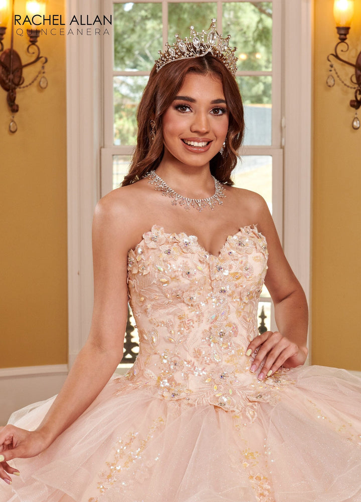 3D Floral Ruffled Quinceanera Dress by Rachel Allan RQ2165